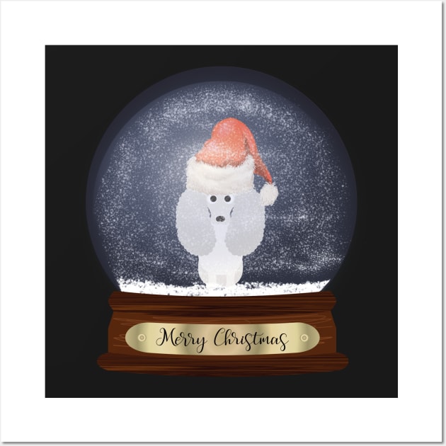 Poodle Christmas Gift Wall Art by DoggyStyles